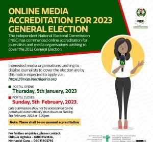 2023 elections: INEC begins online media accreditation