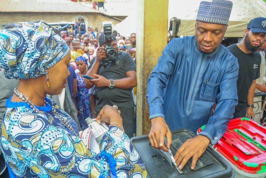 PHOTO NEWS: Saraki, wife vote in Ilorin