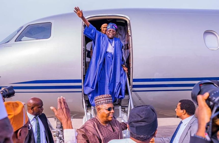 Tinubu returns to Abuja from official trip to China