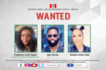 Illicit drugs: NDLEA declares prophetess, celebrity couple wanted