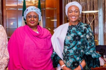 Aisha Buhari takes Oluremi Tinubu on tour of Presidential Villa