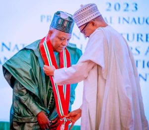 BREAKING: Buhari confers GCFR on Tinubu, GCON on Shettima