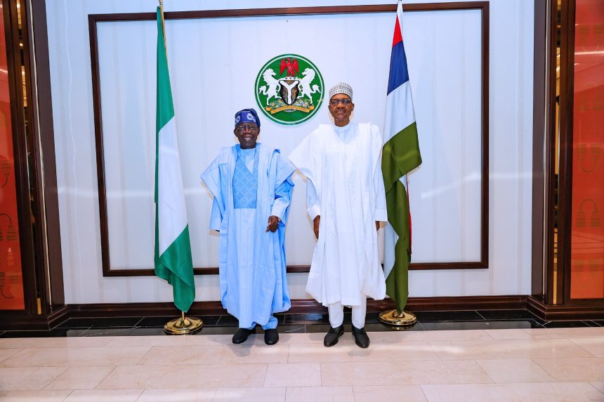 Buhari takes President-elect Tinubu around his office (+Photos)