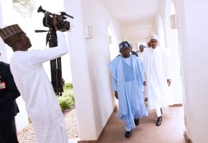 Buhari takes President-elect Tinubu around his office (+Photos)