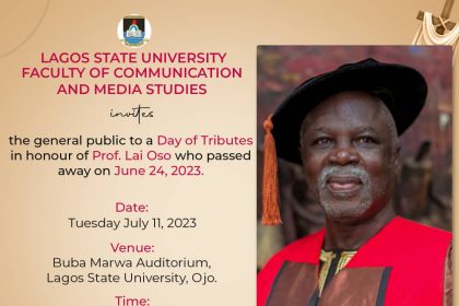 Lai Oso: Burial programme starts today with tributes at LASU