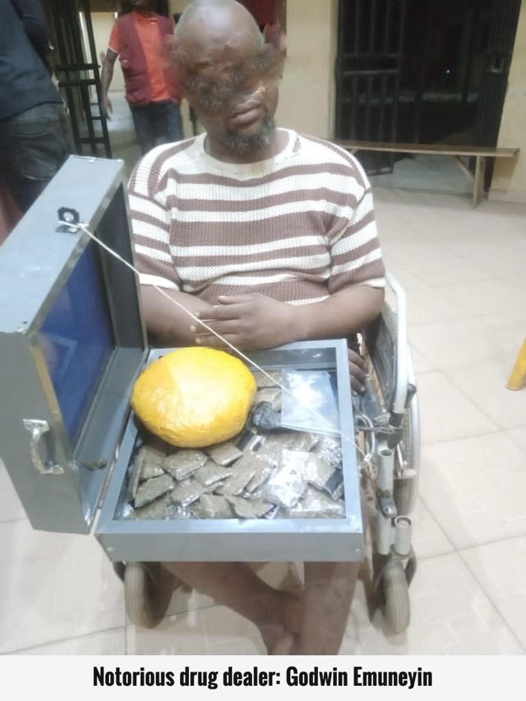Man selling illicit drugs on wheelchair, others arrested