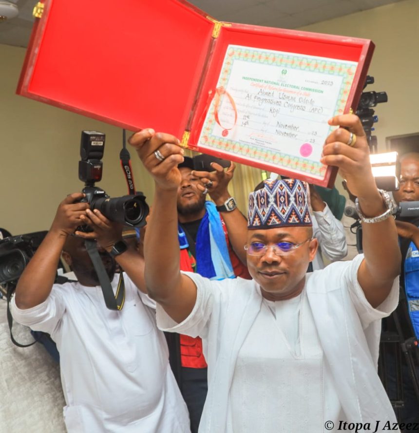 INEC presents certificates of return to Ododo, deputy