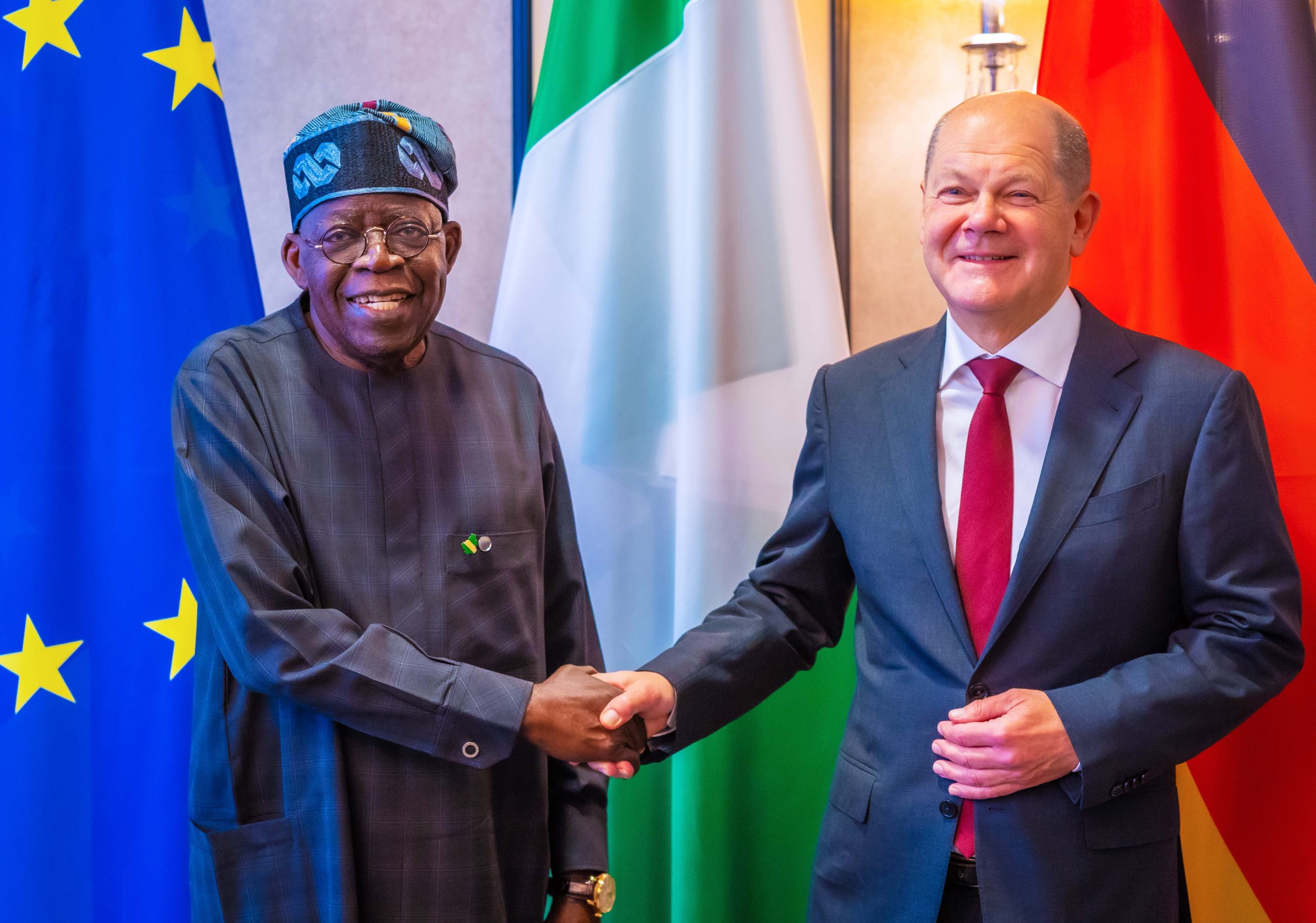 Tinubu meets German Chancellor Scholz, negotiates on investment