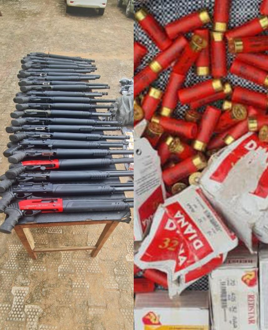 Police arrest suspected gun runners, recover 23 pump action rifles