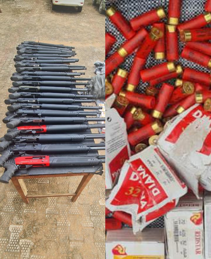 Police arrest suspected gun runners, recover 23 pump action rifles