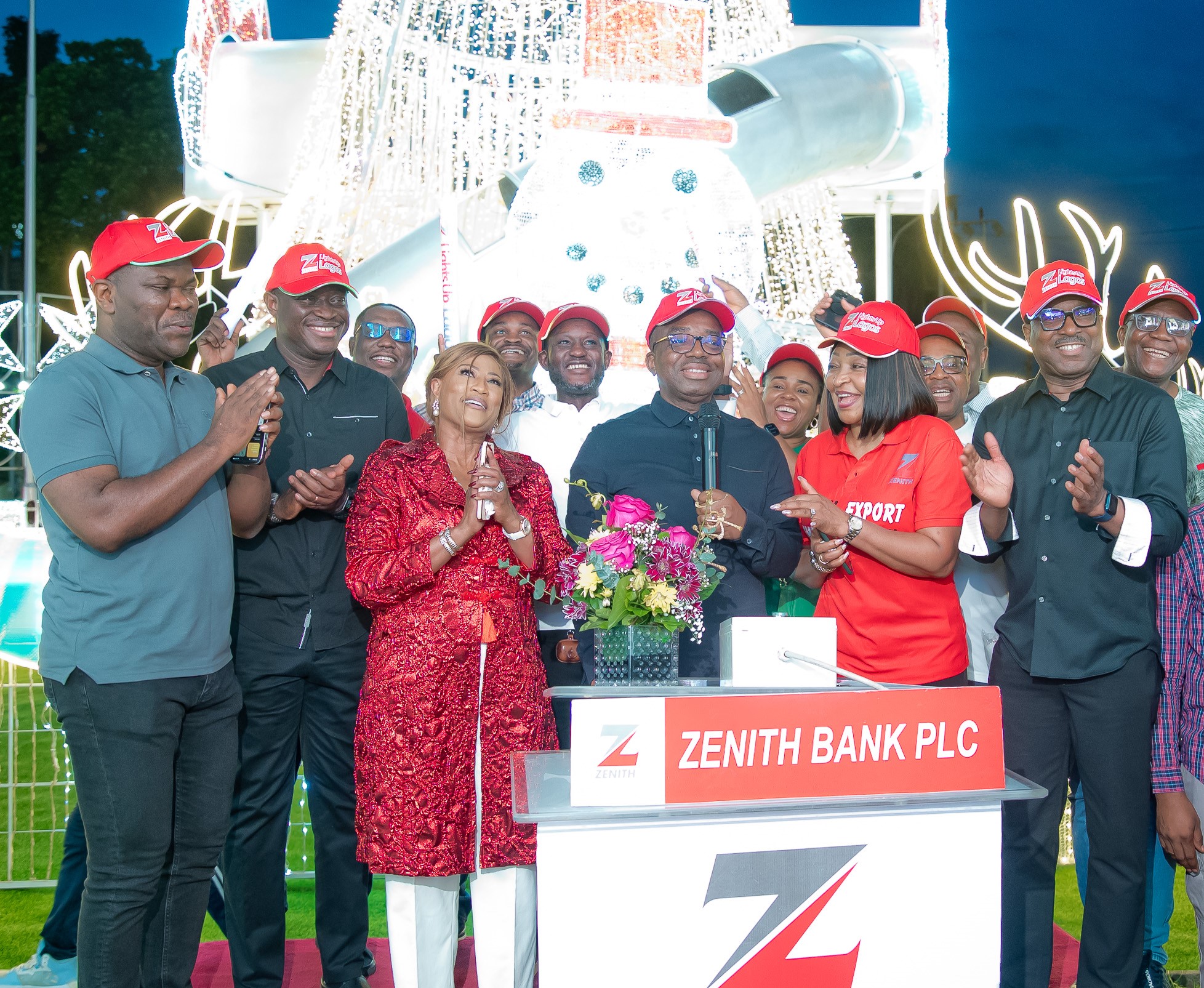 Zenith Bank welcomes yuletide season with Ajose Adeogun street light-up