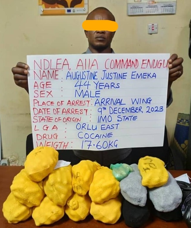 NDLEA intercepts businessman with large consignments of cocaine
