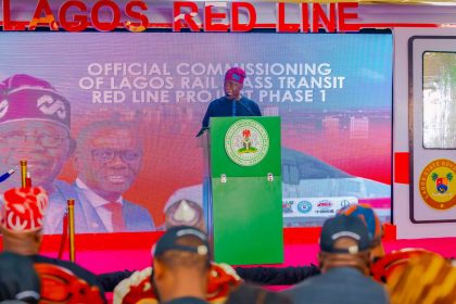 Tinubu inaugurates Lagos Red Line rail project, takes a ride