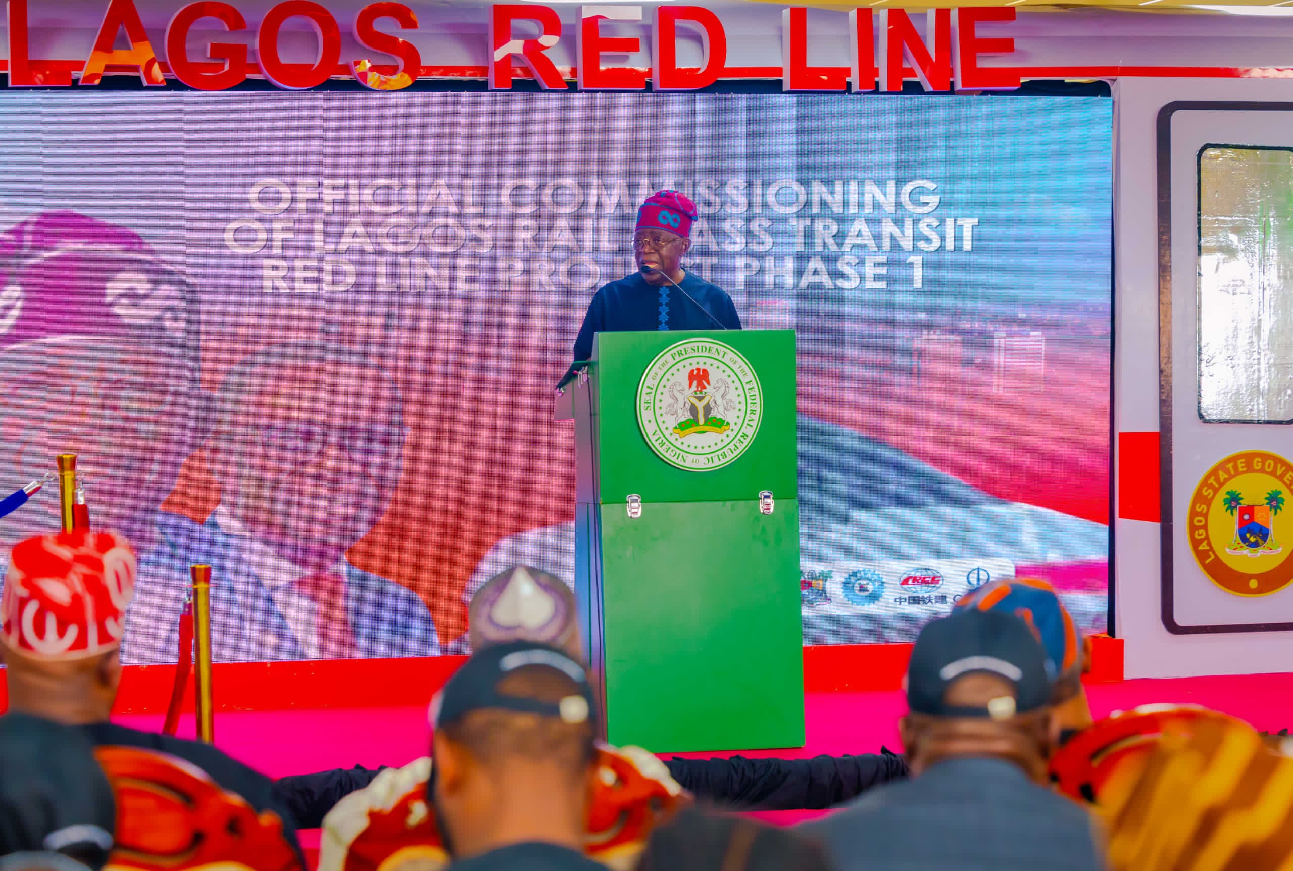 Tinubu inaugurates Lagos Red Line rail project, takes a ride