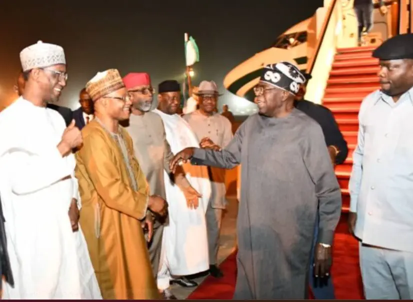 Tinubu returns to Nigeria after private visit to France