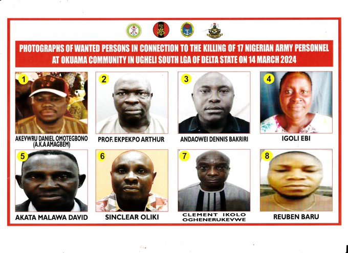 Okuama killing: DHQ declares eight wanted (+Names, photos)