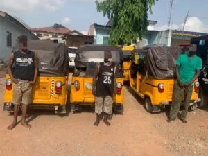 Police arrest four men over tricycles theft in Lagos