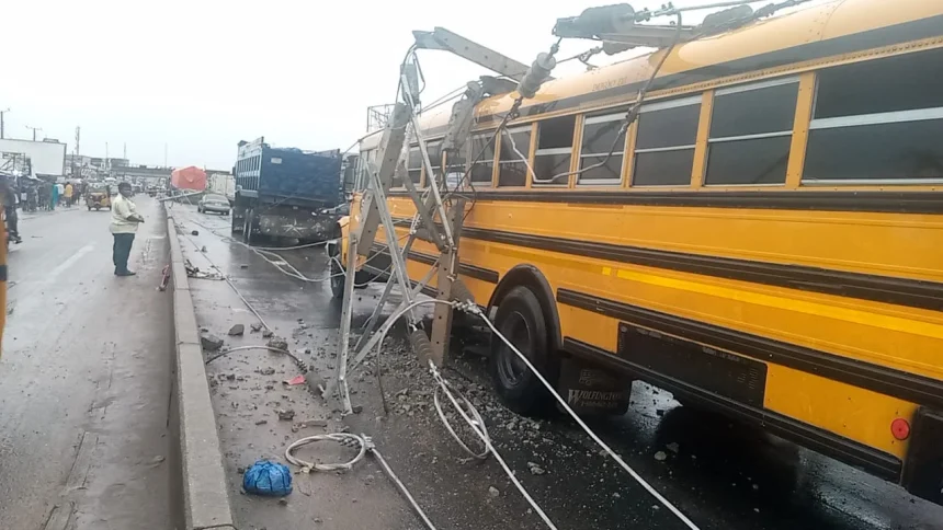 Ogun: Rain wreaks havoc, destroys electrical poles, vehicles