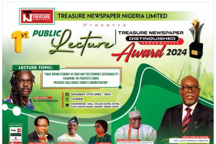 Eminent personalities to grace Treasure Newspaper public lecture, awards