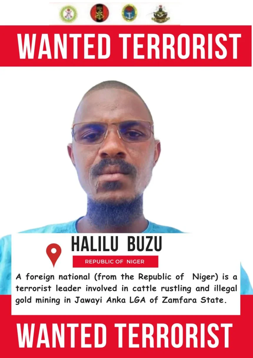 Nigerian military declares Nigerien terrorist, Halilu Buzu, wanted