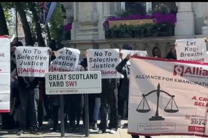 Kogi indigenes, concerned Nigerians stage pro-Yahaya Bello protest in London