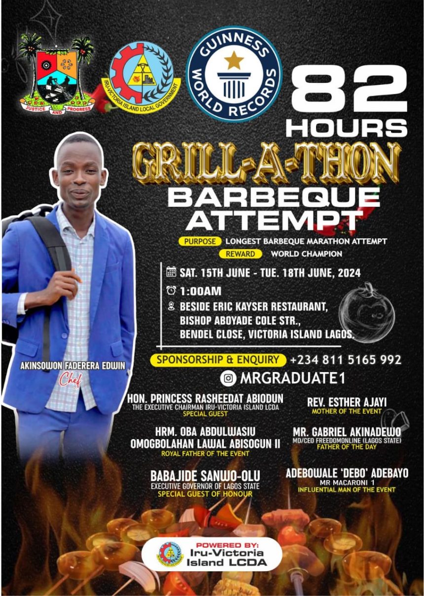 Grill-A-Thon: Another Nigerian plans to break Guinness World Record in Barbecue Marathon