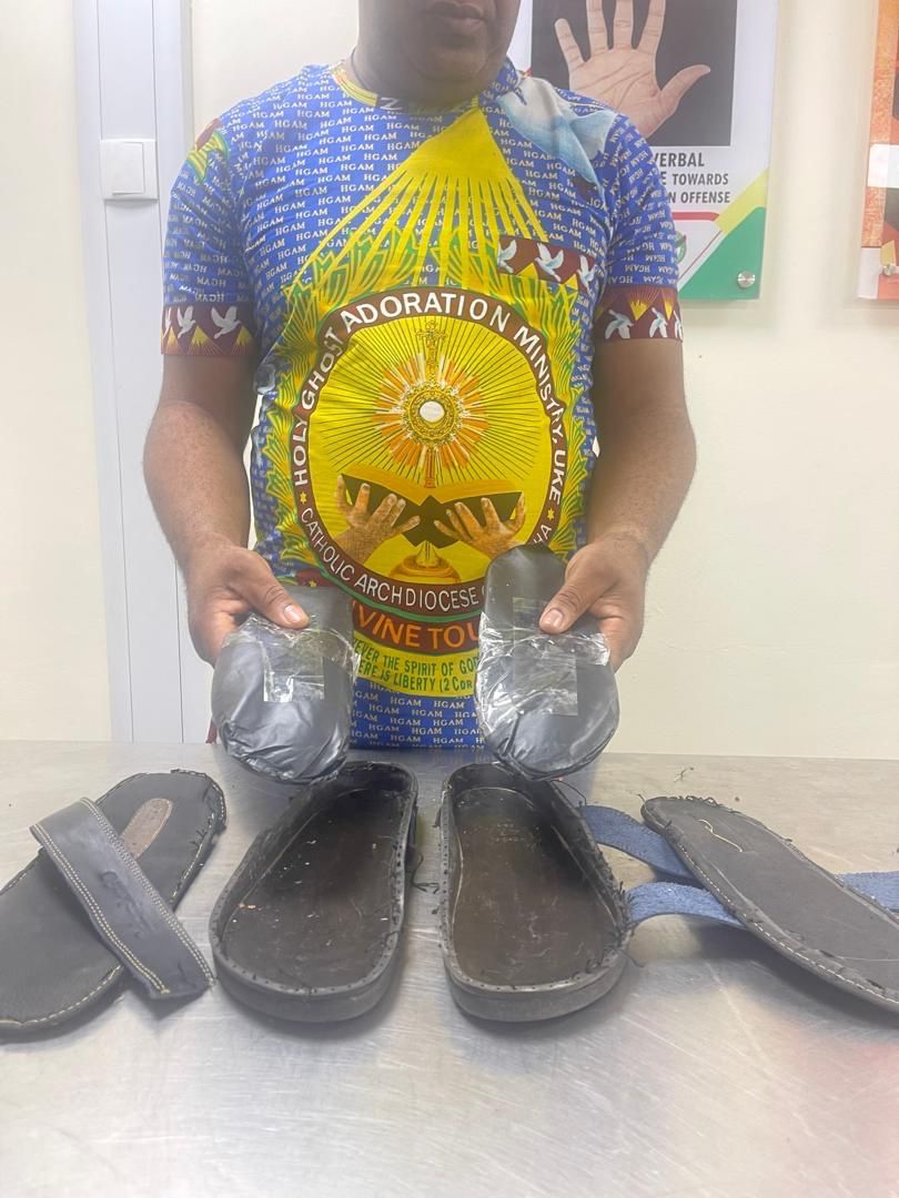 Spain-bound cocaine consignment recovered from man's sandals