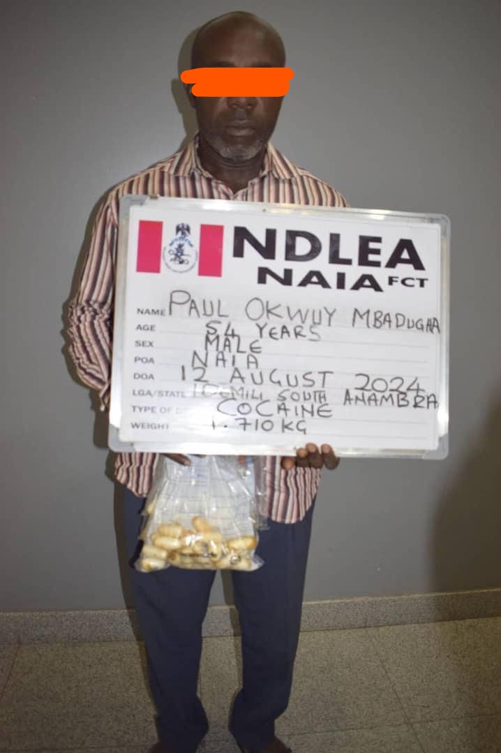Businessman in NDLEA net, excretes 88 wraps of cocaine