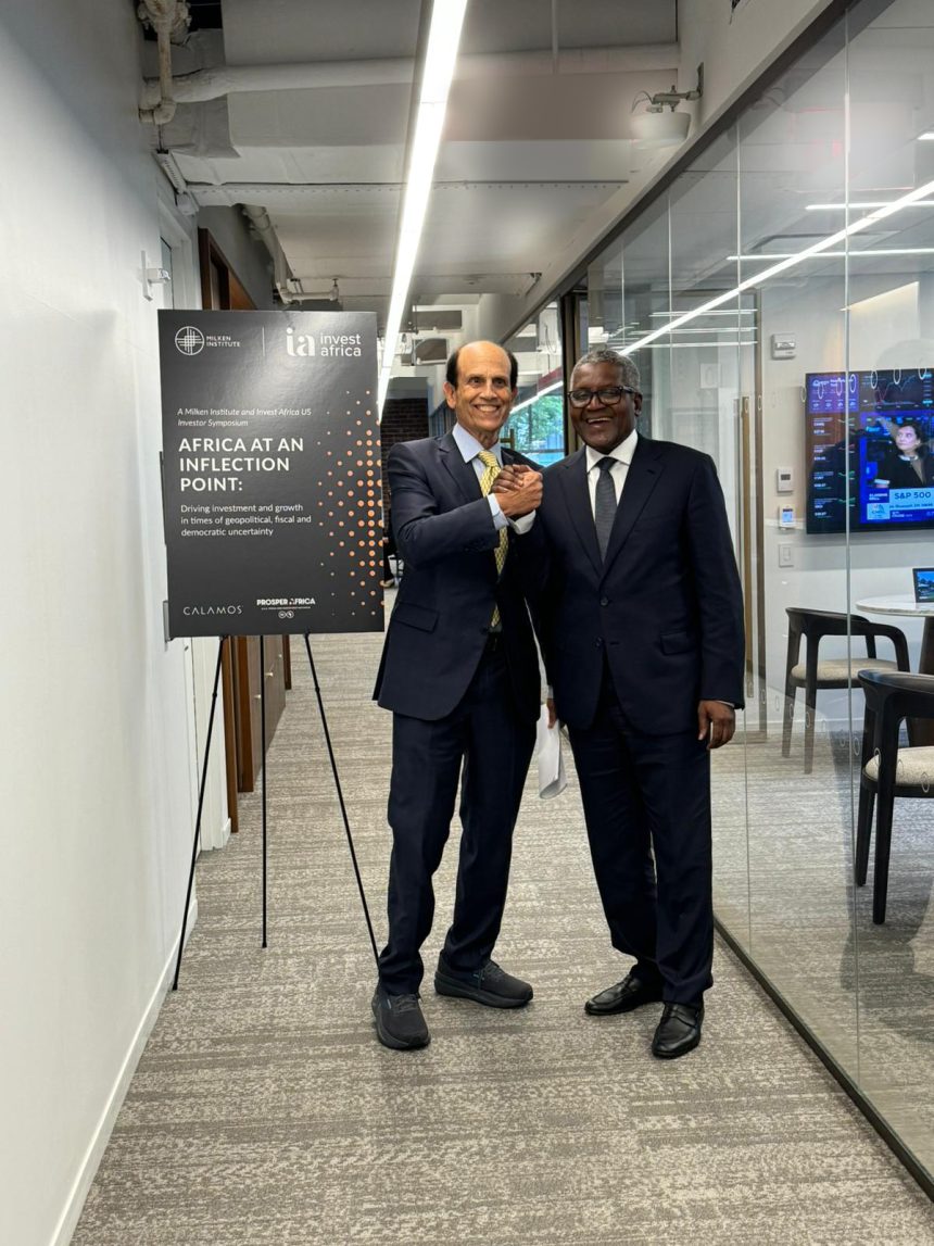 PHOTO NEWS: Dangote, Milken at Rockfeller Centre