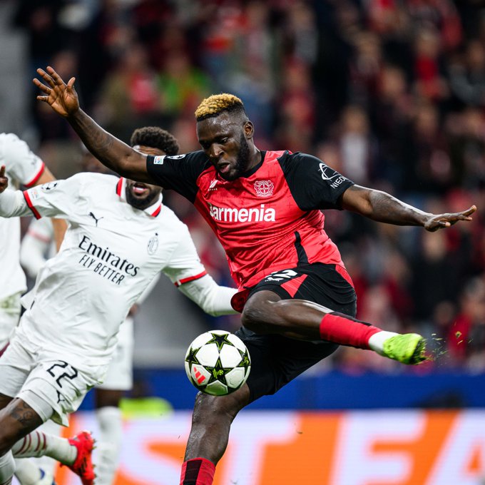 Clinical Boniface earns Bayer Leverkusen 1-0 win over AC Milan