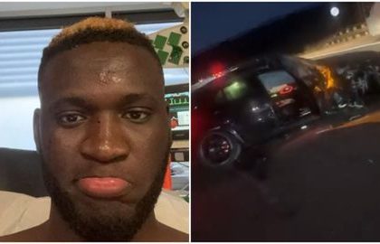Super Eagles striker Boniface involved in car crash