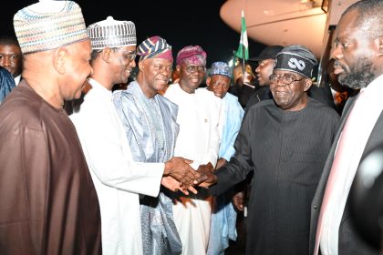 Tinubu ends two-week vacation, returns to Abuja