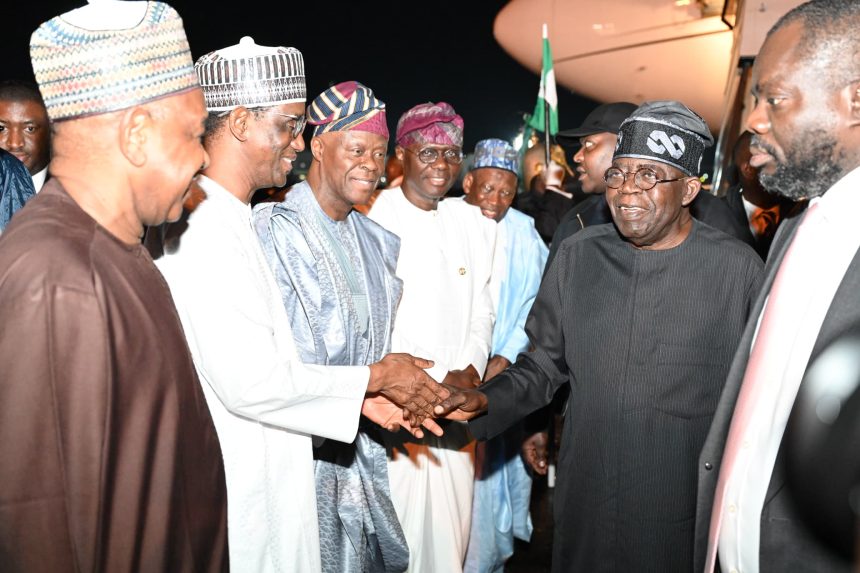 Tinubu ends two-week vacation, returns to Abuja