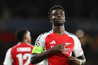 EPL: Saka on target as Arsenal edge Aston Villa 1-0