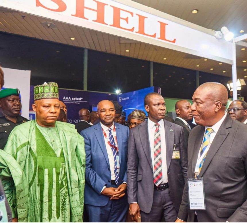 Shettima visits Shell stand at Nigeria Economic Summit in Abuja
