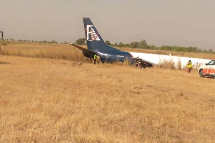 BREAKING: Five escape death as cargo aircraft skids off runaway