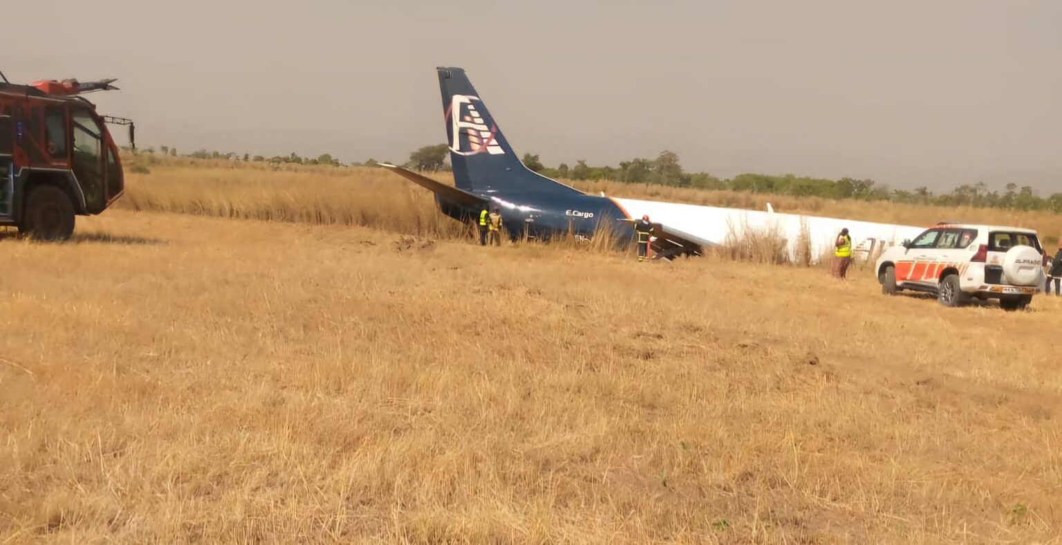 BREAKING: Five escape death as cargo aircraft skids off runaway