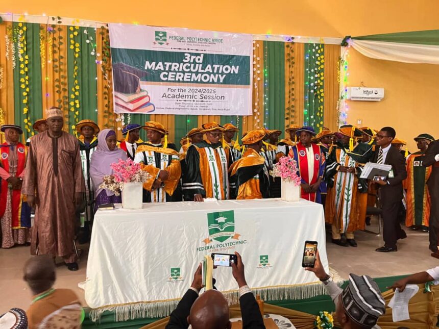 Fed Poly Ayede celebrates growth at 3rd matriculation ceremony