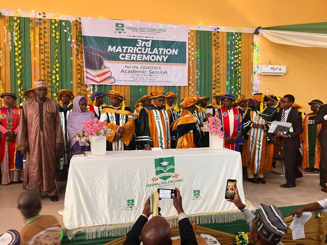 Fed Poly Ayede celebrates growth at 3rd matriculation ceremony