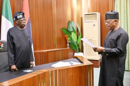 Rivers: Tinubu swears in Rivers' administrator, Ibok Ibas (+Photos)