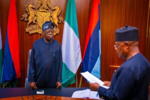 Rivers: Tinubu swears in Rivers' administrator, Ibok Ibas (+Photos)