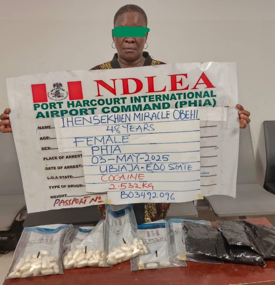 NDLEA arrests Iran-bound woman with cocaine in private part