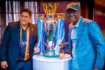 Sanwo-Olu receives Premier League trophy