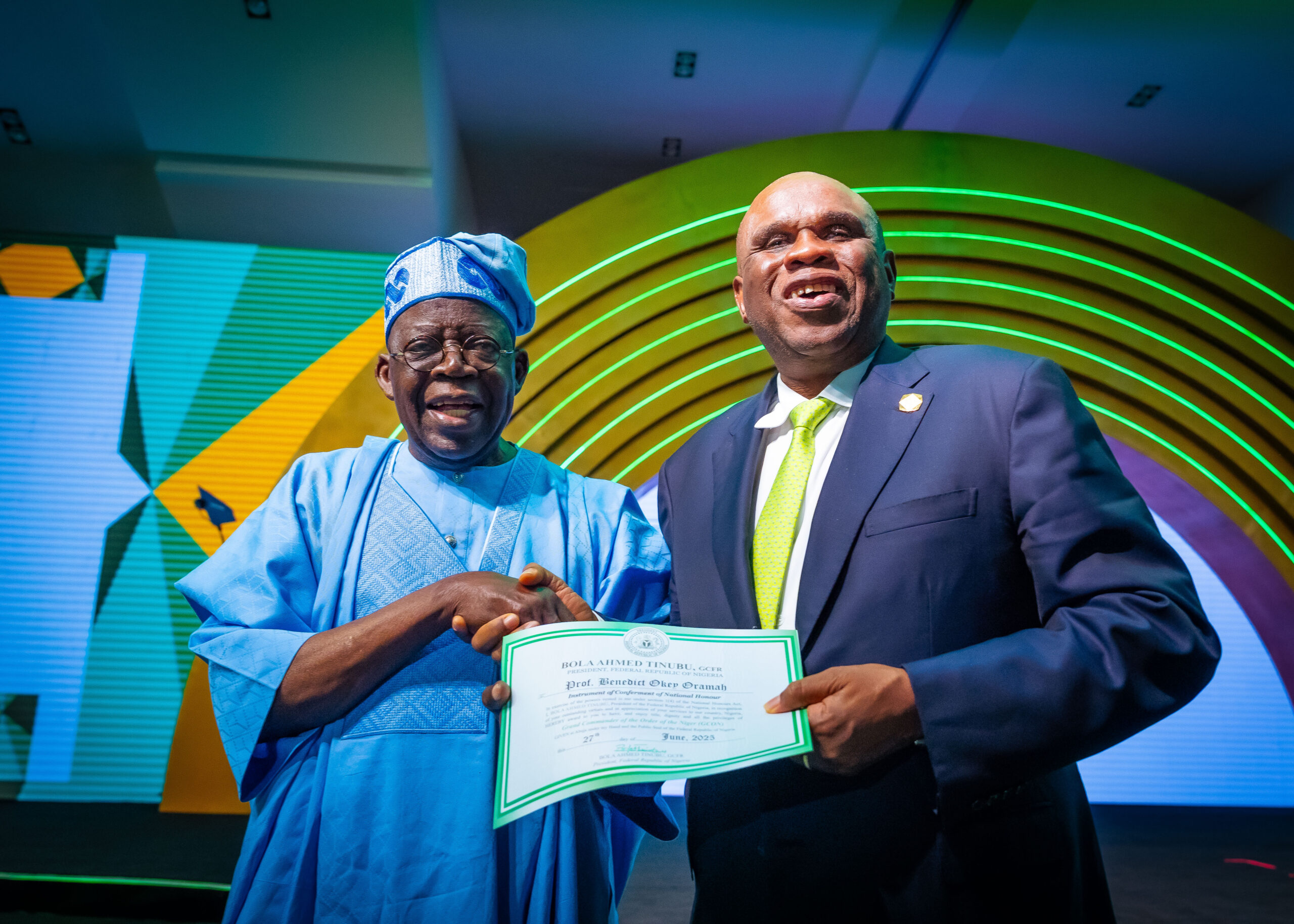 Tinubu confers GCON on outgoing Afrexim Bank chair, Oramah