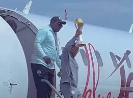 WAFCON 2024: Falcons arrive Nigeria, display cup (+Photos)