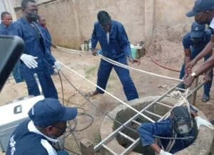 Firefighters rescue man from deep well in Lagos
