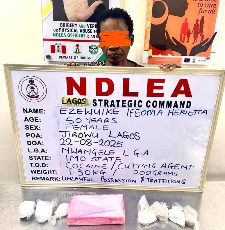 Widow using fake pregnancy to traffic cocaine arrested by NDLEA
