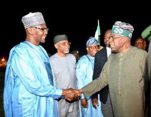 Tinubu ends vacation, back in Abuja (+Pictures)