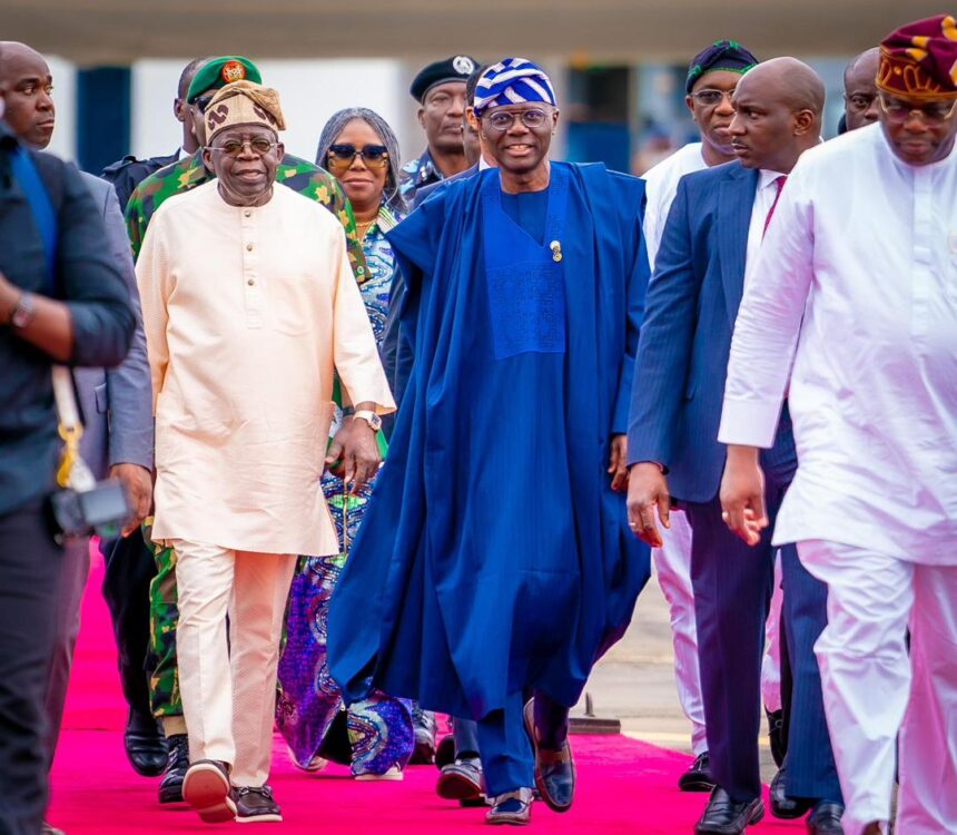 Tinubu arrives Lagos on a working visit