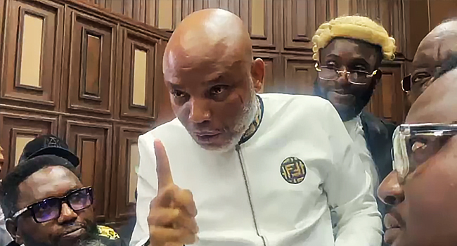 Nnamdi Kanu sacks legal team, challenges court jurisdiction